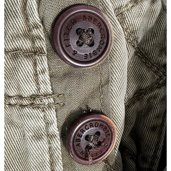 Y2K Abercrombie Fitch Cargo Shorts Mens 31 Military Paratrooper Distressed Green - Picture 13 of 14